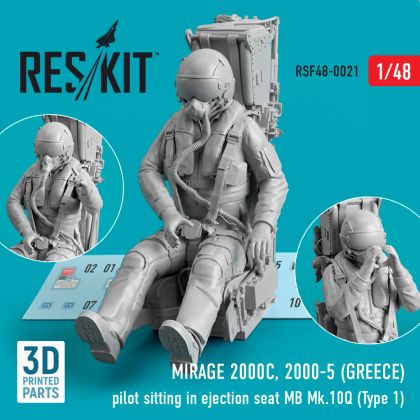 1:48 Mirage 2000C, 2000-5 (GREECE) pilot sitting in ejection seat MB Mk.10Q (Type 1)