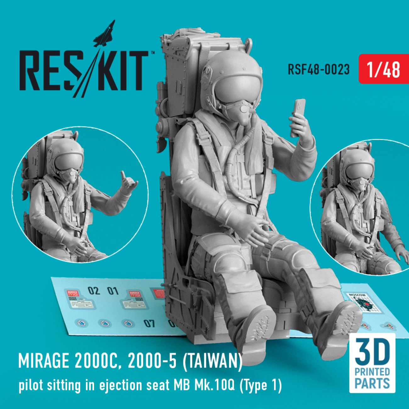 1:48 Mirage 2000C, 2000-5 (TAIWAN) pilot sitting in ejection seat MB Mk.10Q (Type 1)