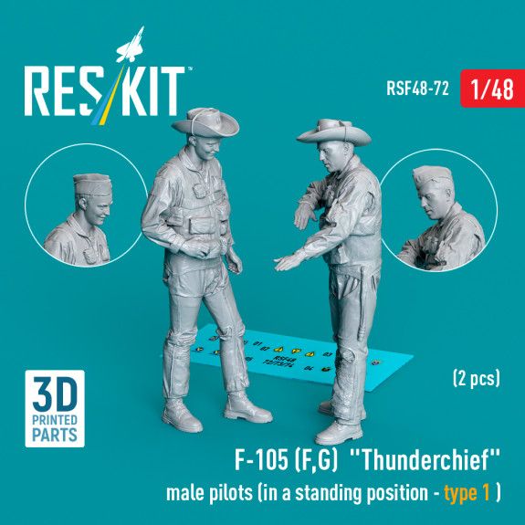 1:48 F-105 (F, G) Thunderchief male pilots (in a standing position - type 1) (2 pcs)