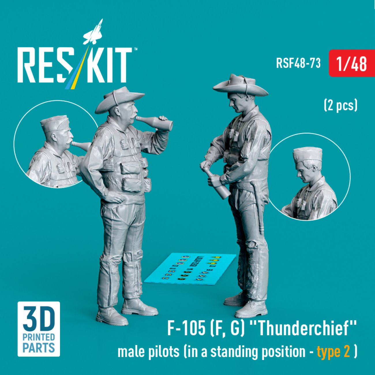 1:48 F-105 (F, G) Thunderchief male pilots (in a standing position - type 2)