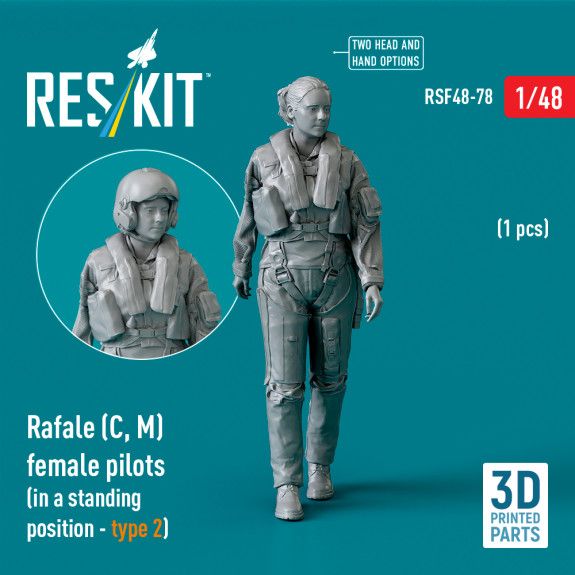 1:48 Rafale (C, M) female pilot (in a standing position - type 2) (1 pcs)