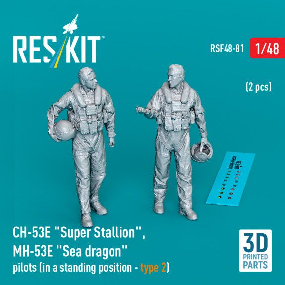 1:48 CH-53E Super Stallion, MH-53E Sea dragon pilots (in a standing position - type 2) (2 pcs)