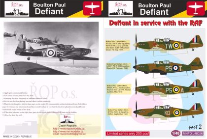 1:48 Boulton Paul Defiant - Defiant in service with the RAF