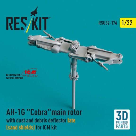 1:32 AH-1G Cobra main rotor with dust and debris deflector (sand shields) late version for ICM kit