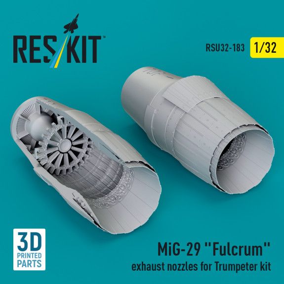 1:32 MiG-29 Fulcrum exhaust nozzles for Trumpeter kit (3D Printed)