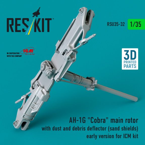 1:35 AH-1G Cobra main rotor with dust and debris deflector (sand shields) early version for ICM kit