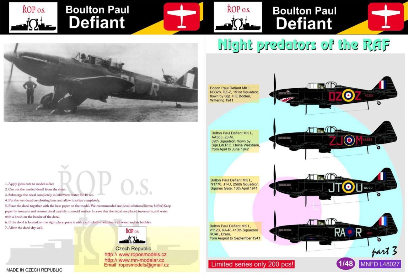 1:48 Boulton Paul Defiant - Night predators of the RAF