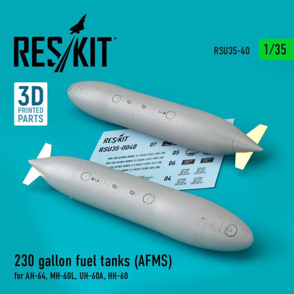 1:35 230 gallon fuel tanks (AFMS) for AH-64, MH-60L, UH-60A, HH-60 (2 pcs)