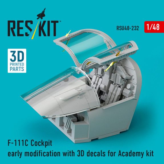 1:48 F-111C Cockpit early modification with 3D decals for Academy kit