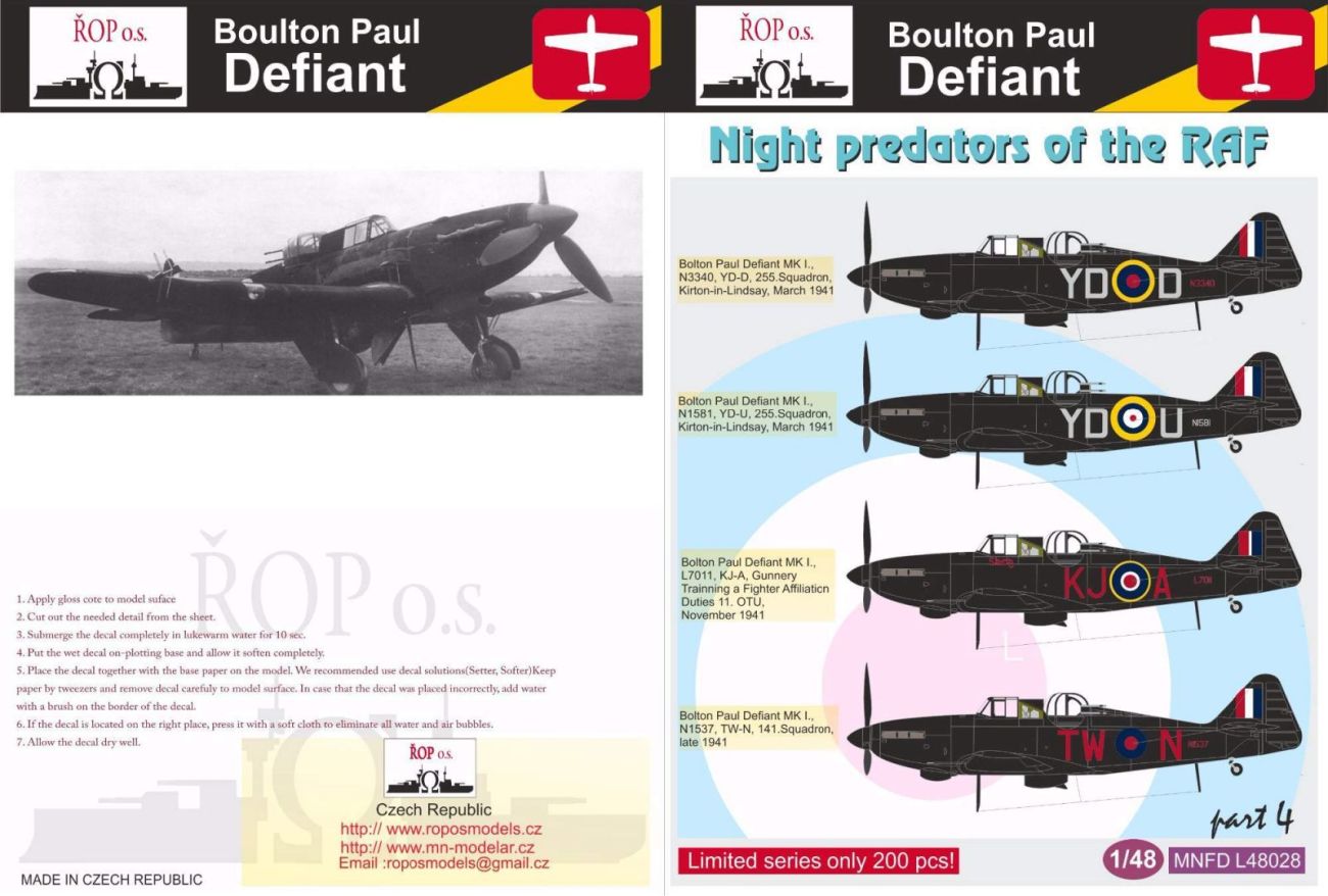 1:48 Boulton Paul Defiant - Night predators of the RAF