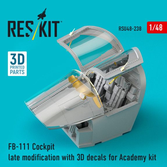1:48 FB-111 Cockpit late modification with 3D decals for Academy kit