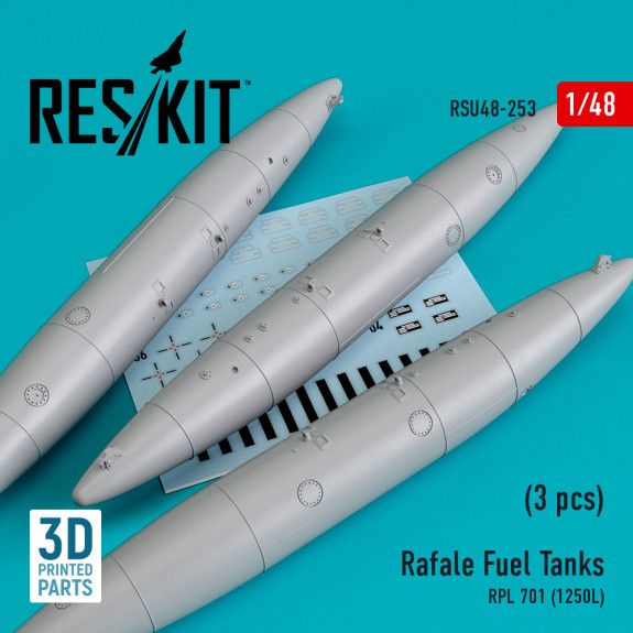 1:48 Rafale Fuel Tanks RPL 701 (1250L) (3 pcs)