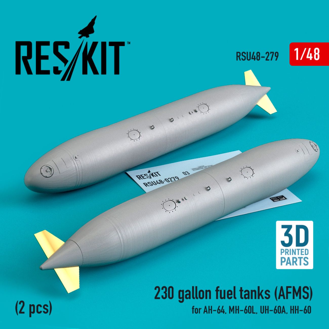 1:48 230 gallon fuel tanks (AFMS) for AH-64, MH-60L, UH-60A, HH-60 (2 pcs)