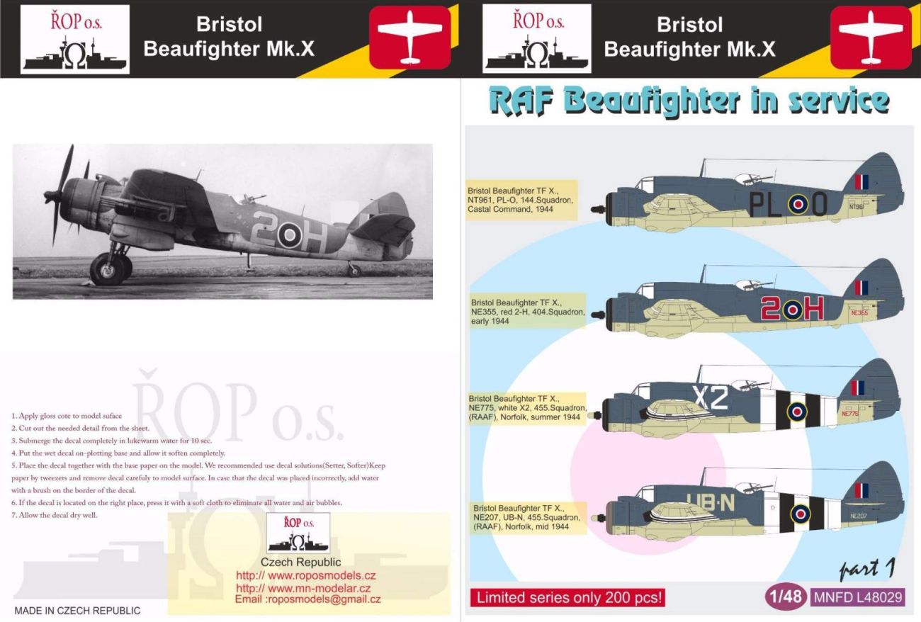 1:48 Bristol Beaufighter Mk.X - RAF Beaufighter in service