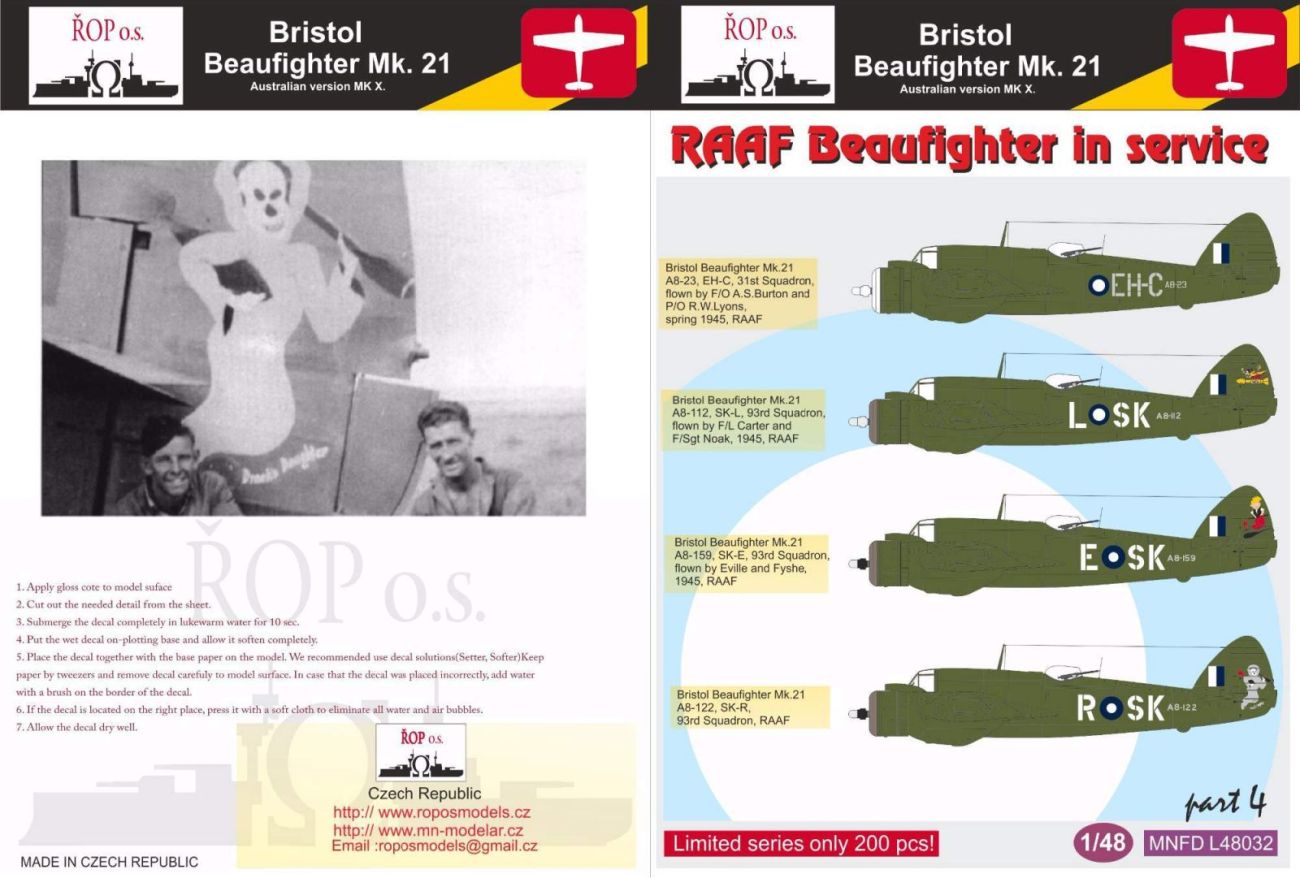 1:48 Bristol Beaufighter Mk. 21  - RAAF Beaufighter in service