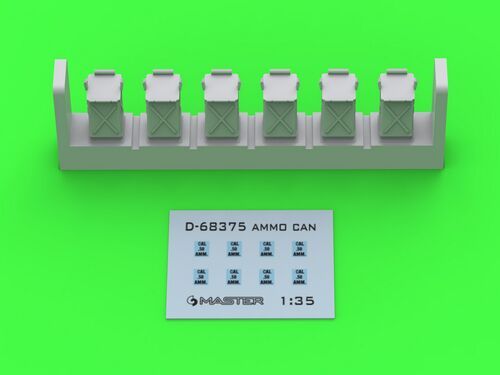 1:35 .50 Round Ammo Can D68375 (Closed) For Browning M2 .50 cal Early WWII Version (6pcs.)