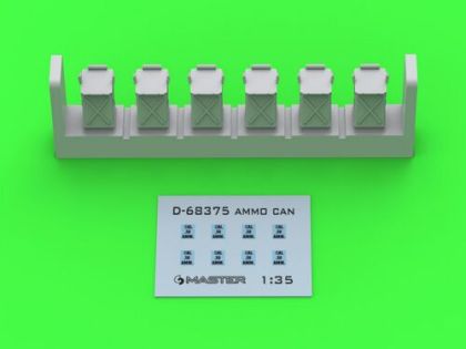 1:35 .50 Round Ammo Can D68375 (Closed) For Browning M2 .50 cal Early WWII Version (6pcs.)