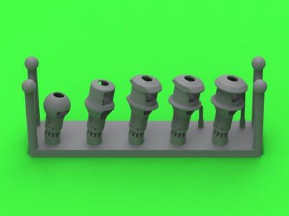 1:72 Muzzle brakes for 7,5cm PaK/KwK/StuK 40 (5 types)
