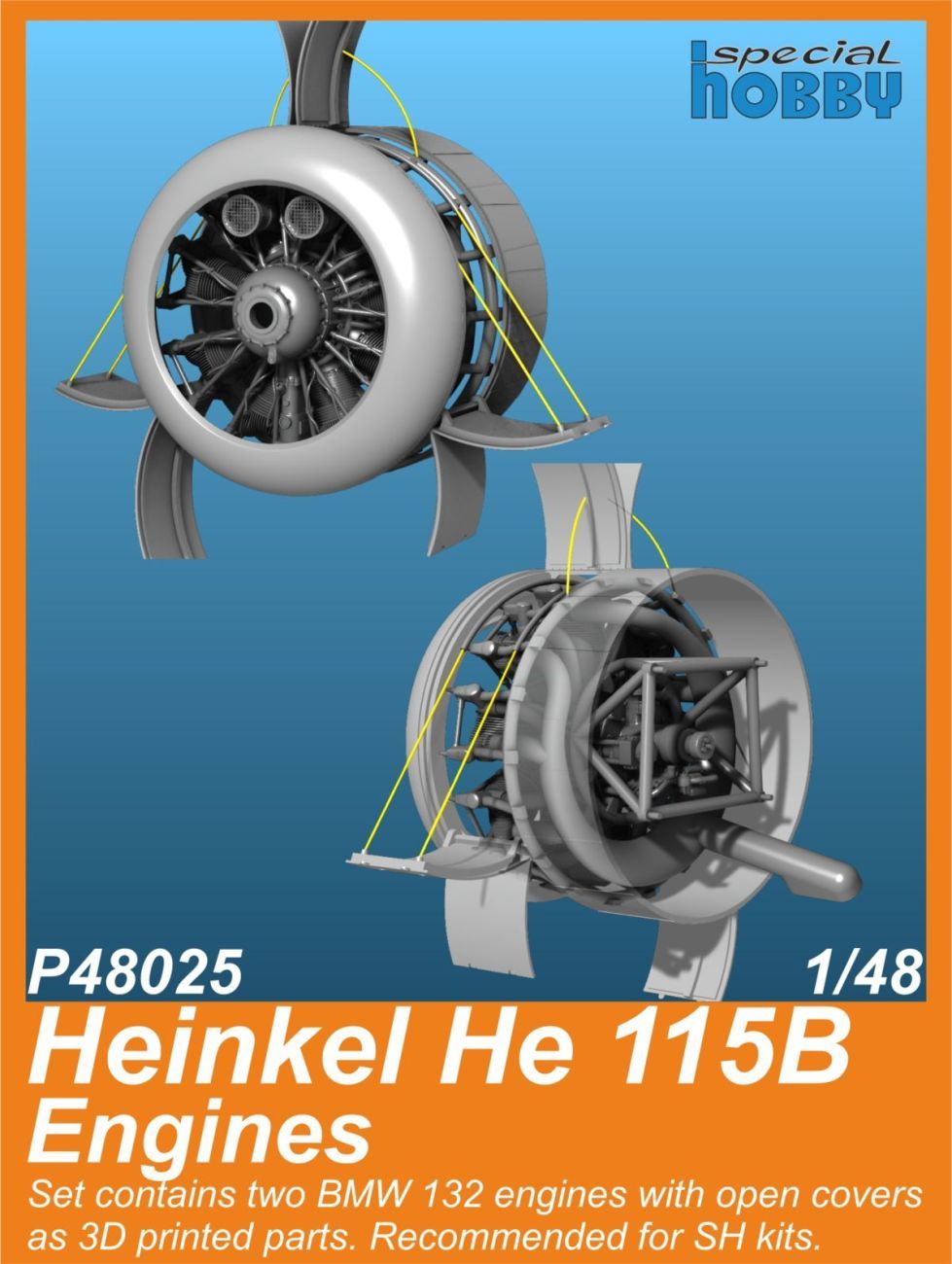 1:48 Heinkel He 115B Engines for Special Hobby kits