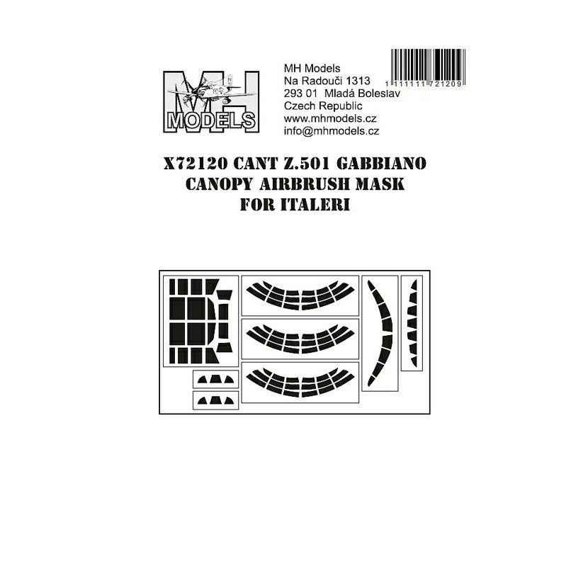 1:72 CANT Z.501 Gabbiano canopy airbrush mask /ITA