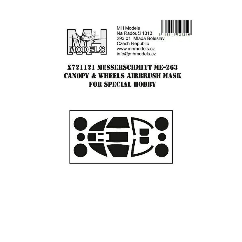 1:72 Messerschmitt Me-263 canopy & wheels airbrush mask for/SPH