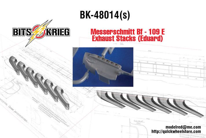1:48 Messerschmitt Bf-109 E Exhaust Stacks (Eduard)