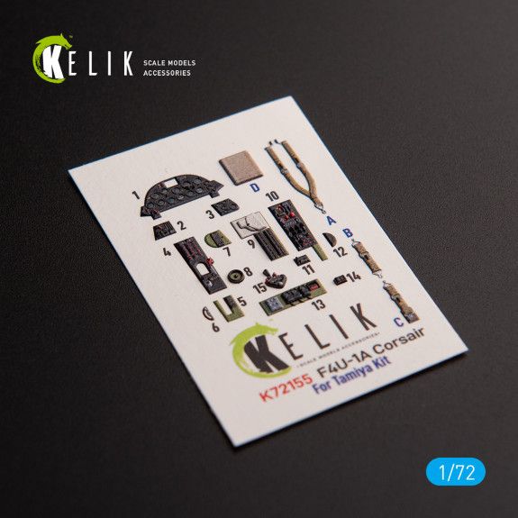 1:72 F4U-1A Corsair - interior 3D decals for Tamiya kit