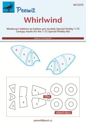 1:72 Whirlwind Mk.I wheels and canopy frame paint masks