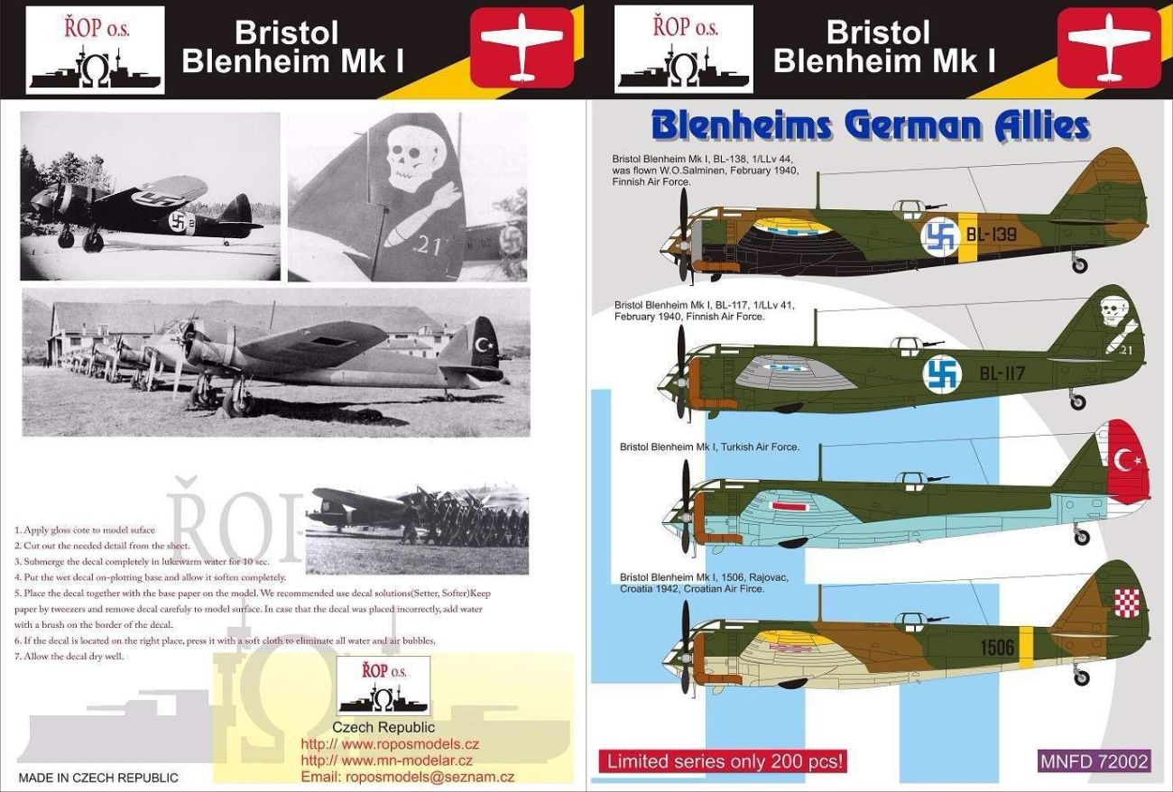 1:72 Bristol Blenheim Mk I - Blenheims German Allies