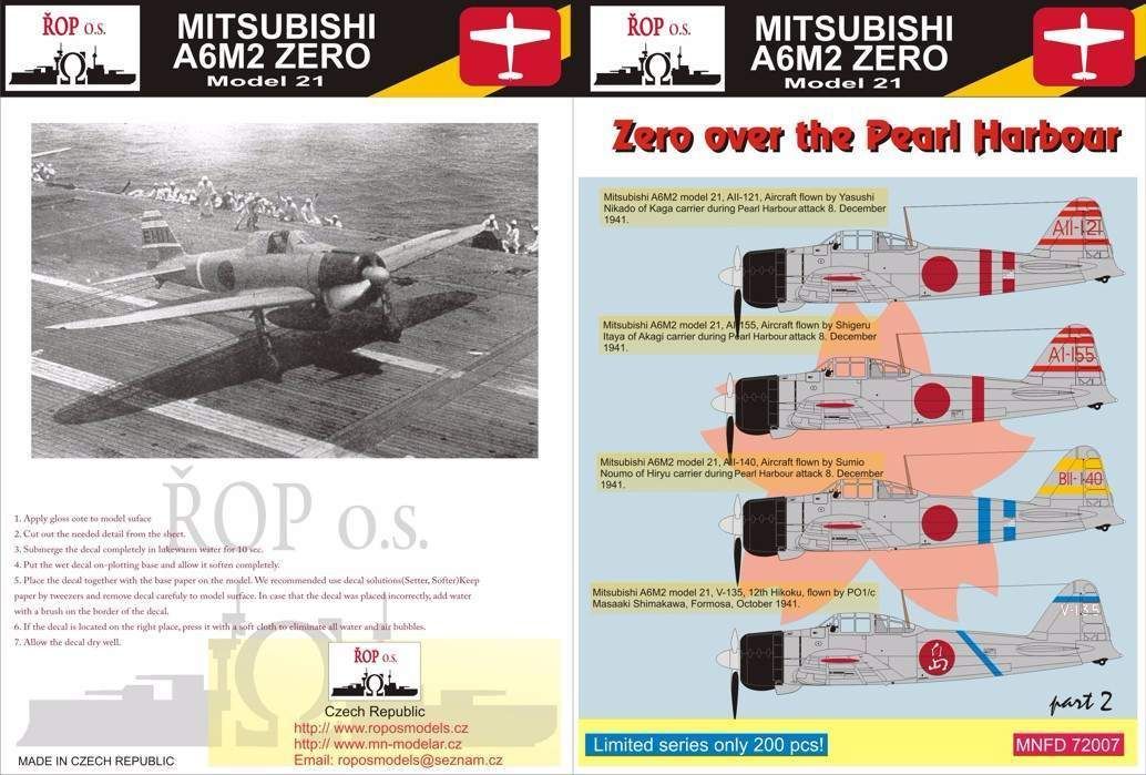 1:72 Mitsubishi A6M2 Zero Model 21 - Zero over the Pearl Harbour