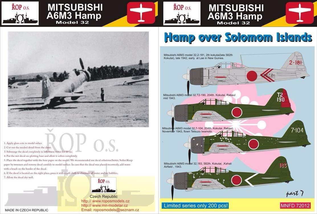 1:72 Mitsubishi A6M3 Hamp Model 32 - Hamp over Solomon Islands