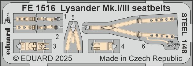 1:48 Westland Lysander Mk.I/Mk.III seatbelts STEEL