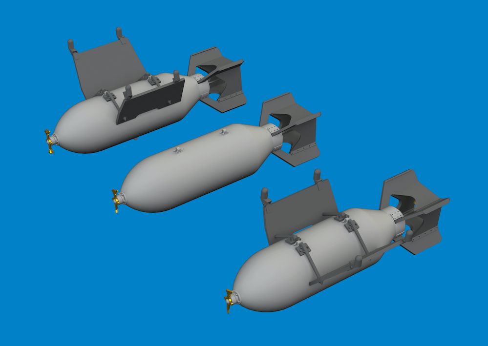 1:48 Curtiss P-40E Warhawk 500lb M64 US bombs