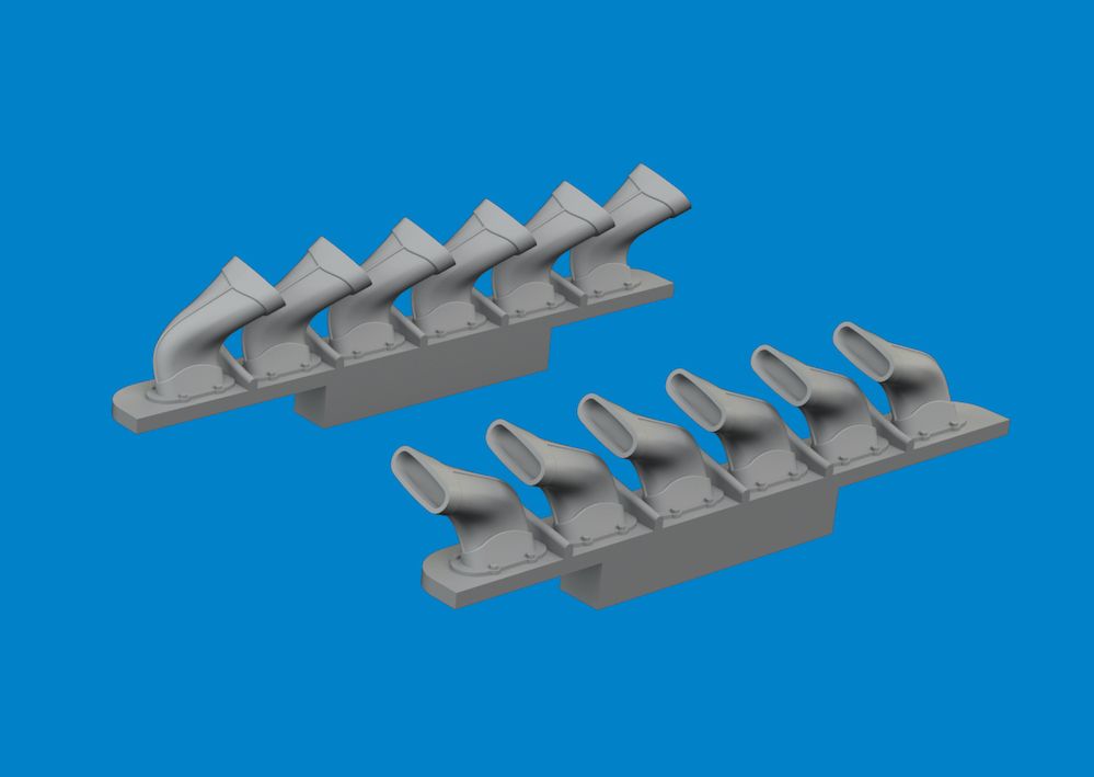 1:72 Spitfire Mk.V six-stacks exhaust fishtail