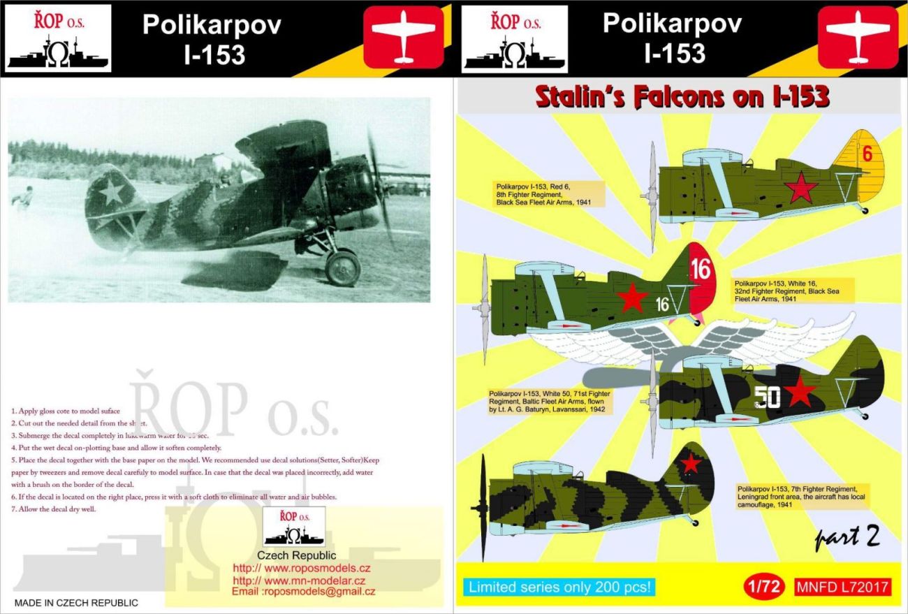 1:72 Polikarpov I-153 - Stalin's Falcons on I-154