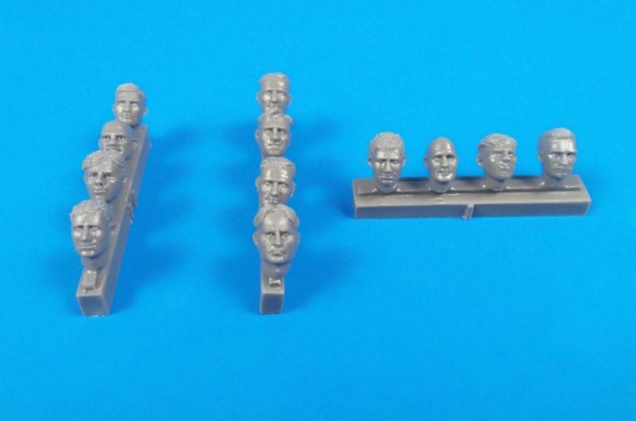1:32 Universal Pilot Heads – with no head gear (12 pcs)