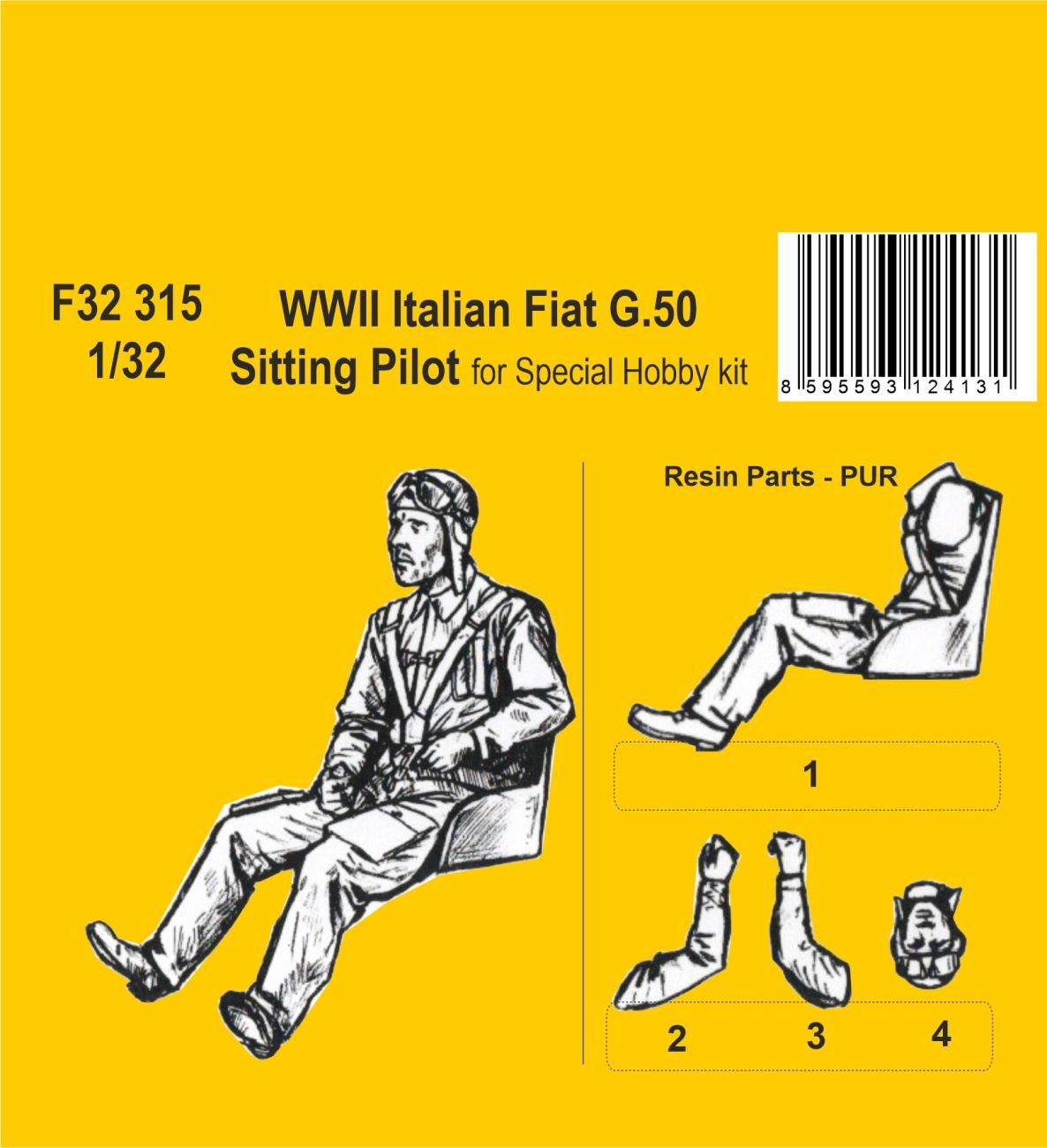 1:32 WW II Italian Fiat G.50 Sitting Pilot for Special Hobby kit