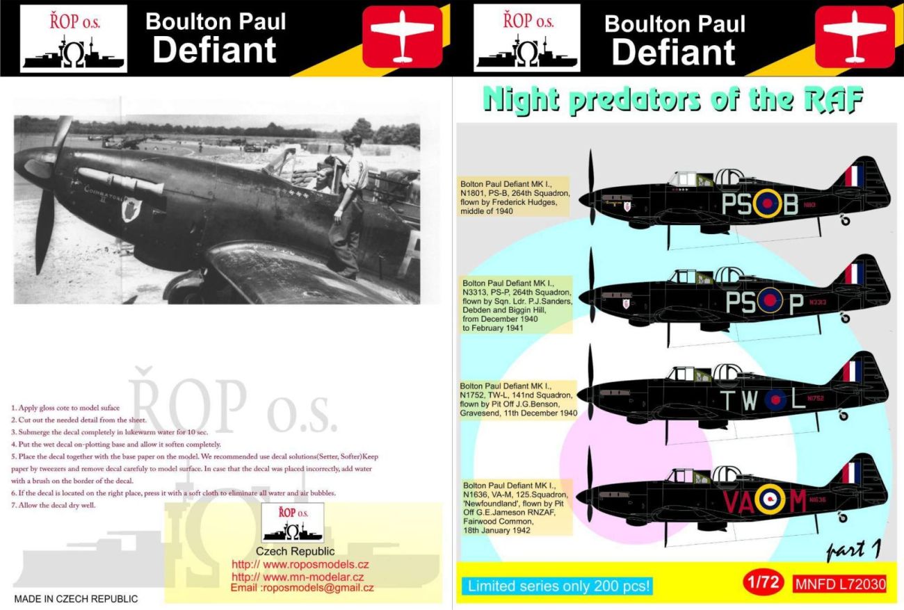1:72 Boulton Paul Defiant - Night predators of the RAF