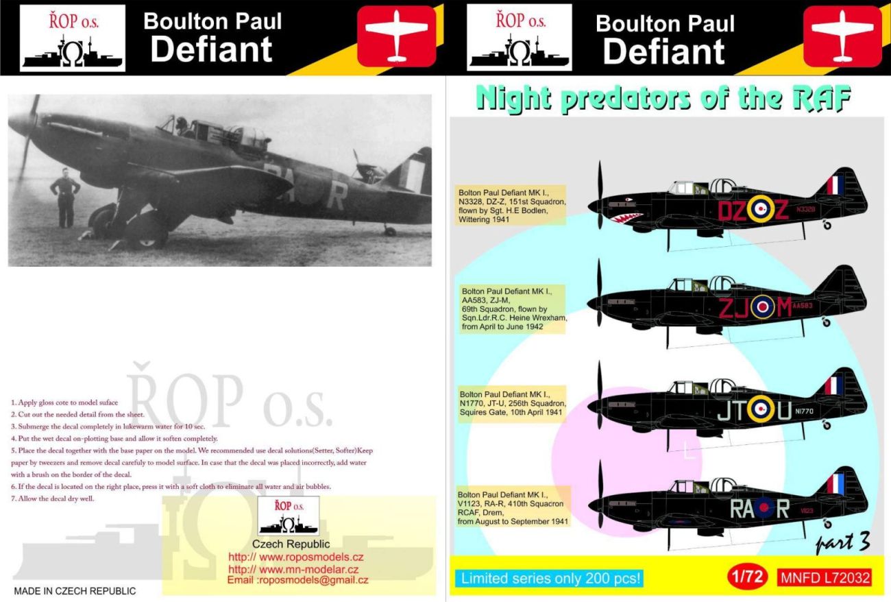 1:72 Boulton Paul Defiant - Night predators of the RAF