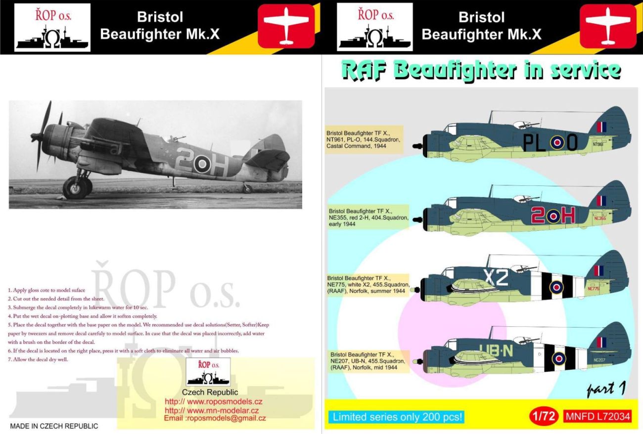 1:72 Bristol Beaufighter Mk.X - RAF Beaufighter in service