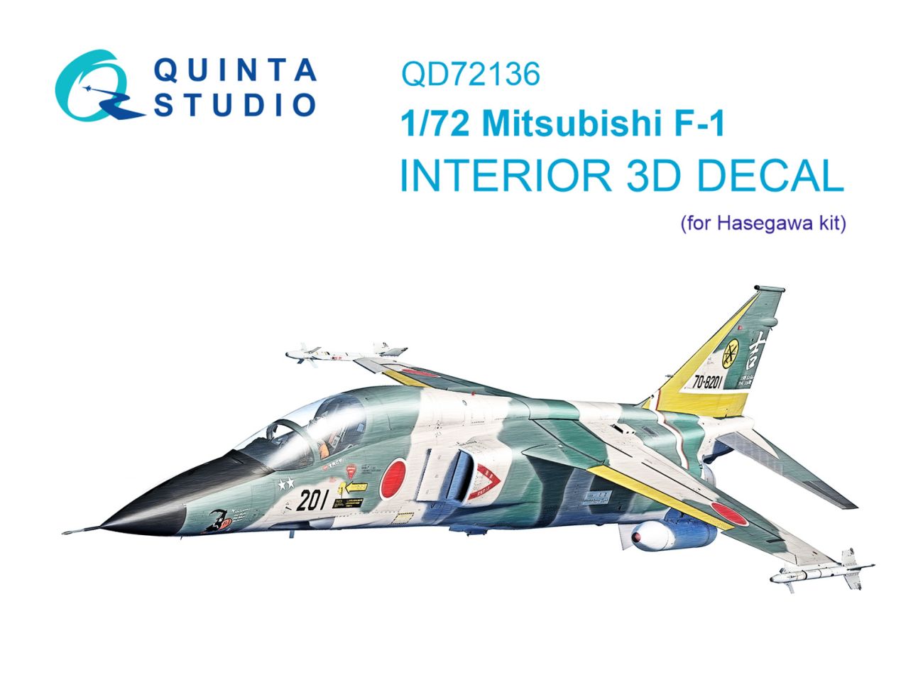 1:72 Mitsubishi F-1 3D-Printed & coloured Interior on decal paper (Hasegawa)