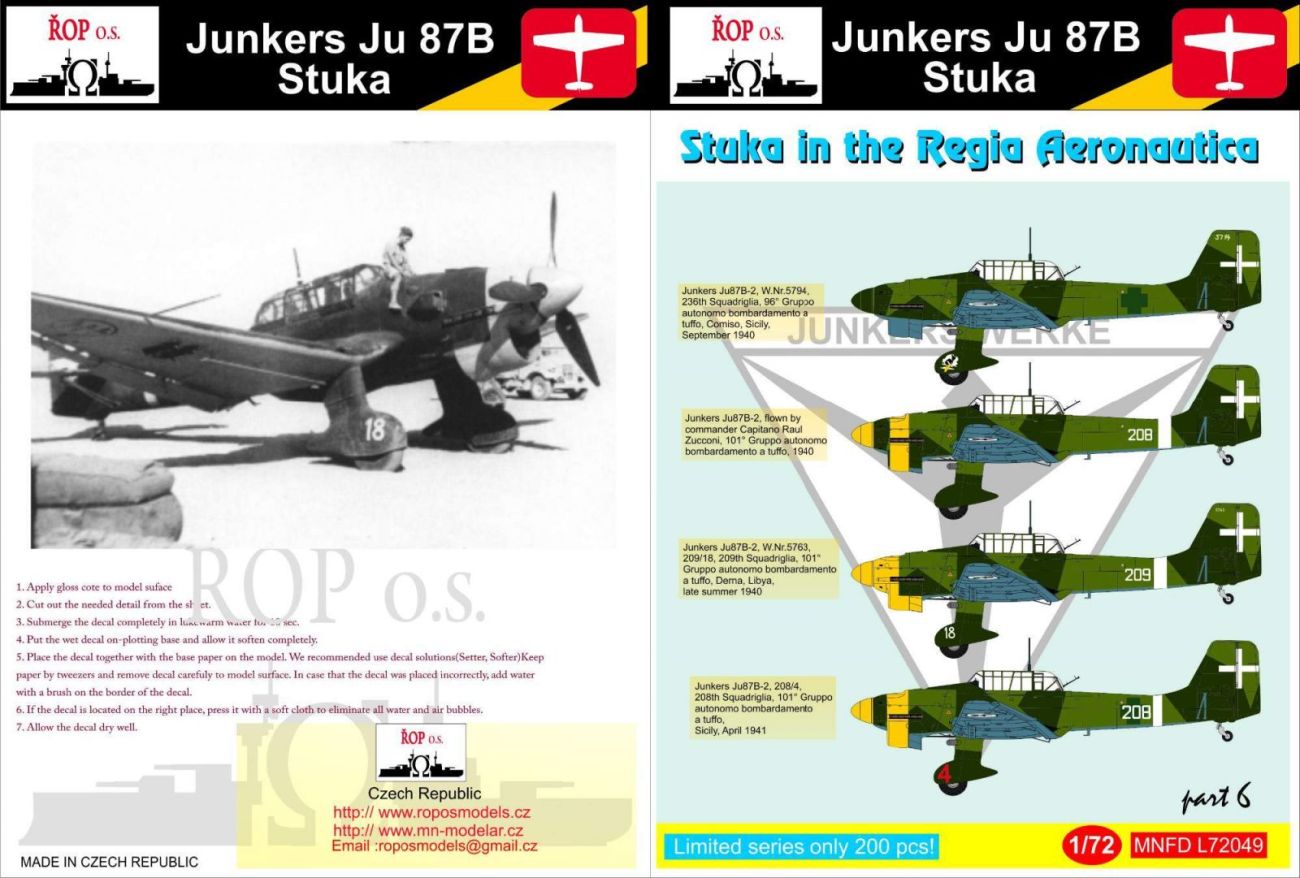 1:72 Junkers Ju-87B Stuka - Stuka in the Regia Aeronautica