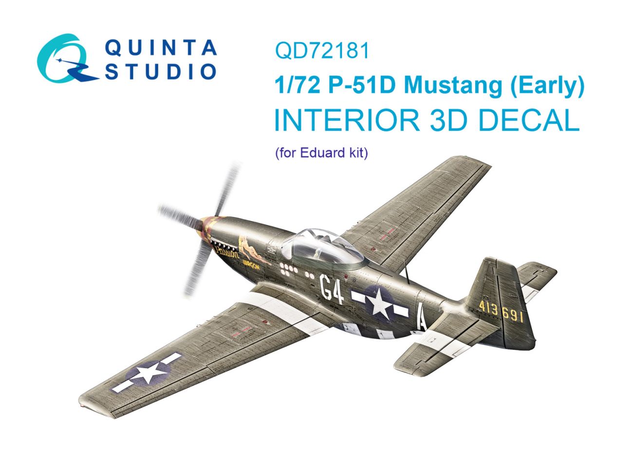 1:72 P-51D Mustang Early 3D-Printed & coloured Interior on decal paper (Eduard)