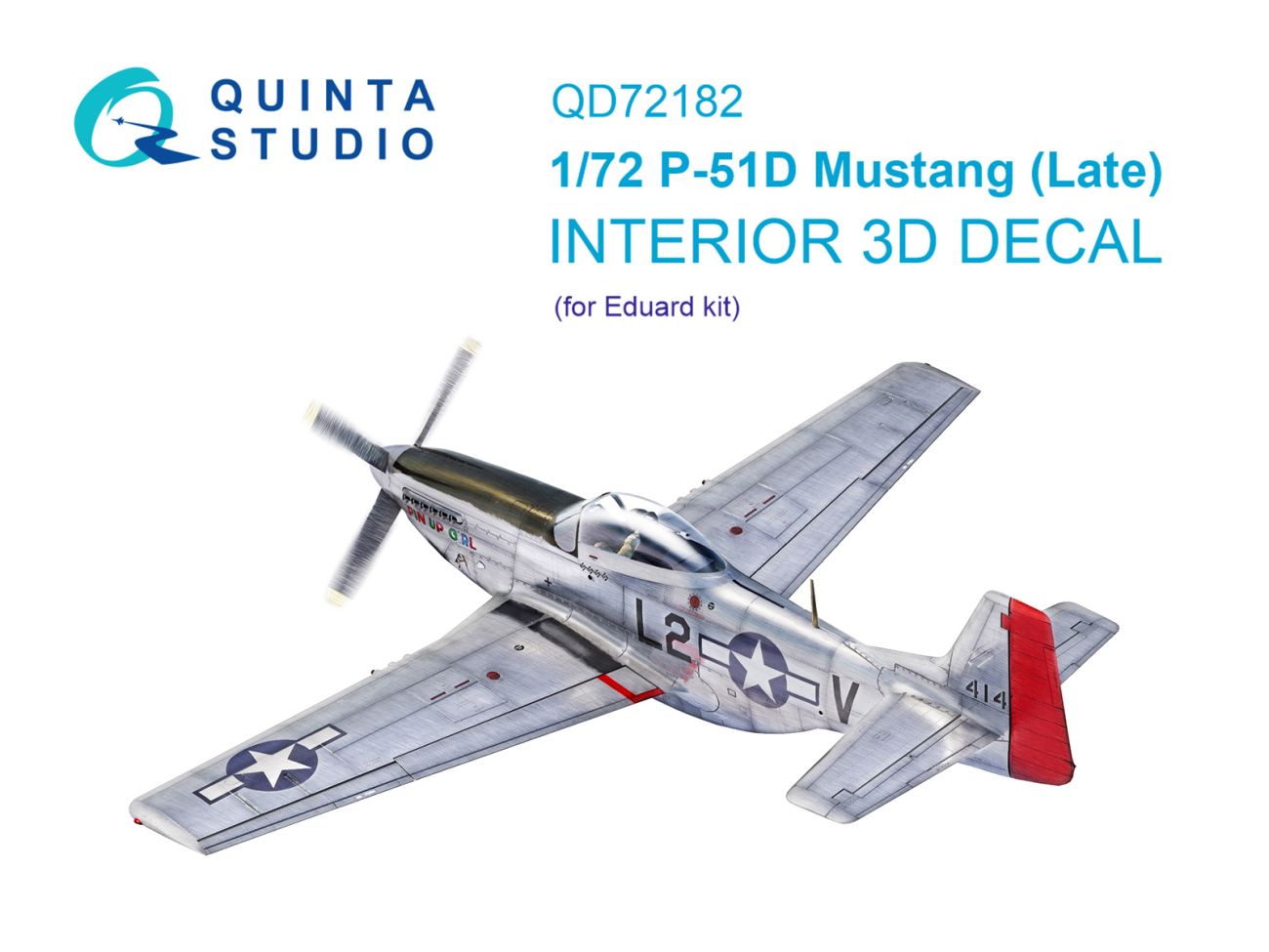1:72 P-51D Mustang Late 3D-Printed & coloured Interior on decal paper (Eduard)