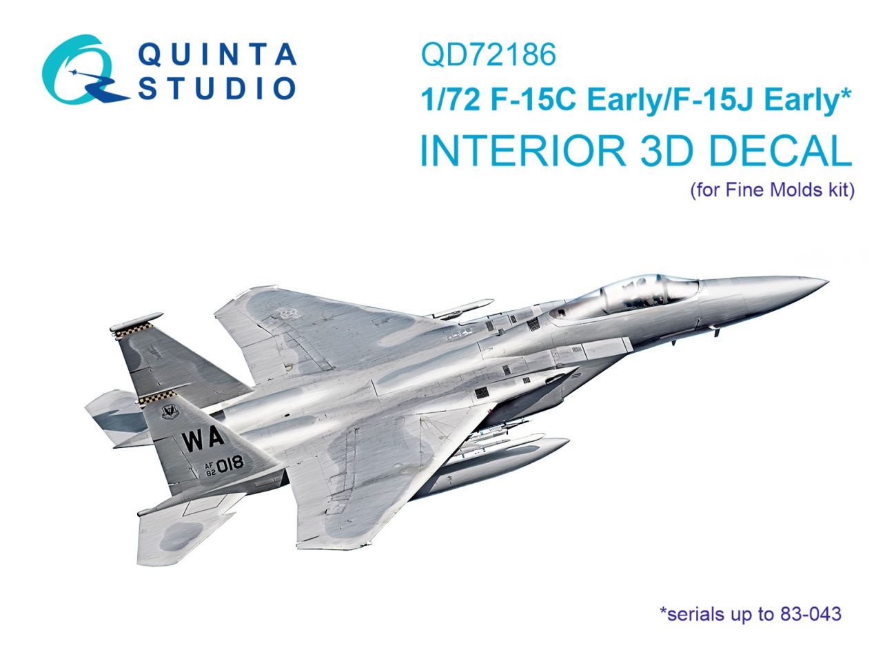 1:72 F-15C Early/J Early 3D-Printed & coloured Interior on decal paper (Fine Molds)