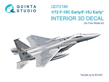 1:72 F-15C Early/J Early 3D-Printed & coloured Interior on decal paper (Fine Molds)