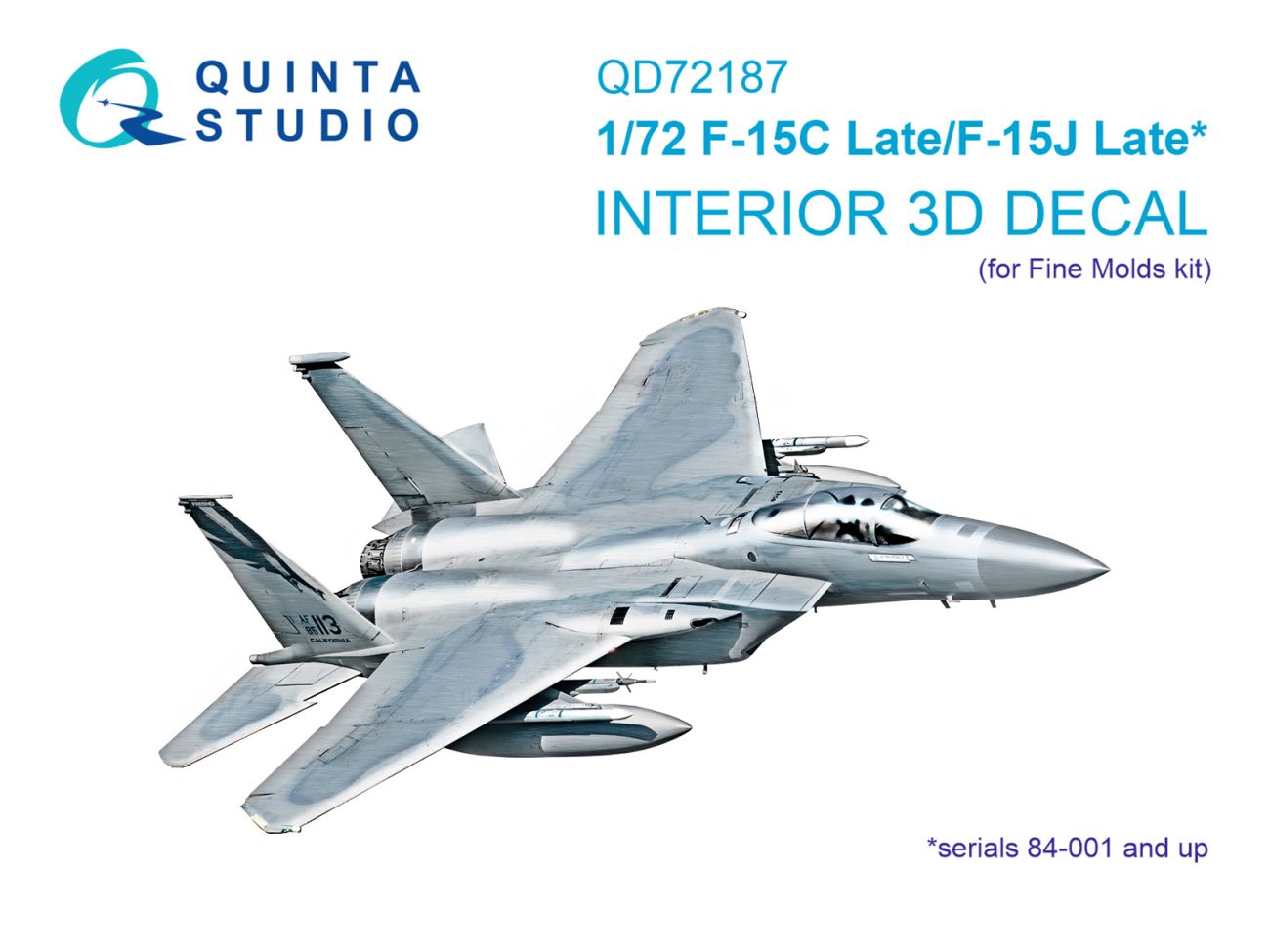 1:72 F-15C Late/J Late 3D-Printed & coloured Interior on decal paper (Fine Molds)