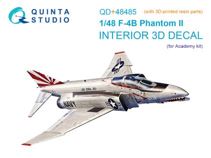 1:48 F-4B Phantom II 3D-Printed & coloured Interior on decal paper (Academy) (with 3D-printed resin parts)