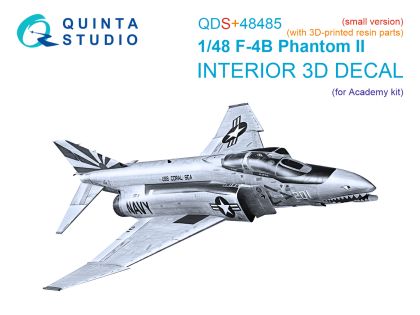 1:48 F-4B Phantom II 3D-Printed & coloured Interior on decal paper (Academy) (Small version) (with 3D-printed resin parts)