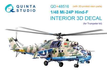 1:48 Mi-24P Hind-F 3D-Printed & coloured Interior on decal paper (Trumpeter) (with 3D-printed resin parts)